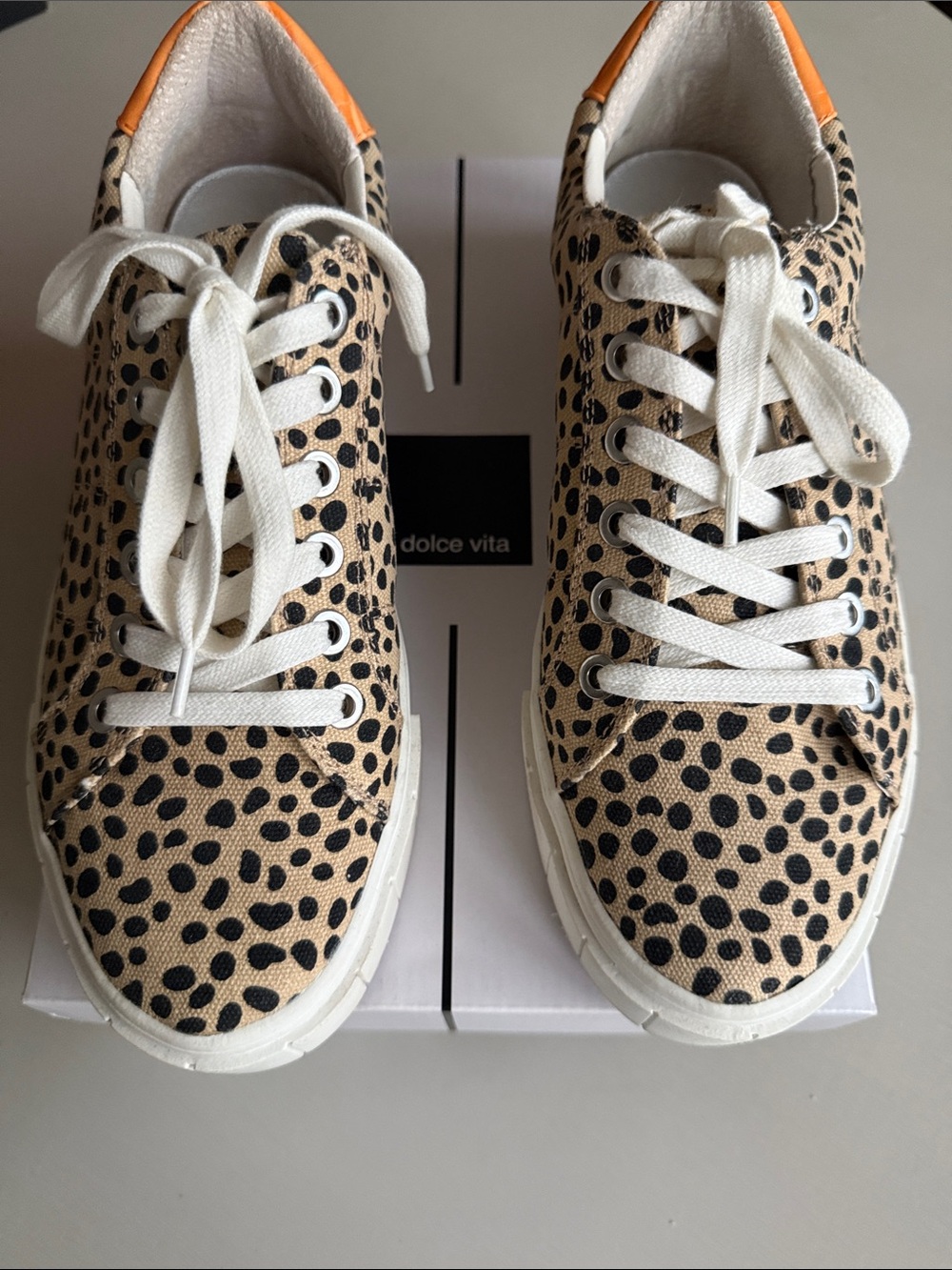 Dolce Vita Women's Cheetah Print Low-Top Sneakers - Tan/Black